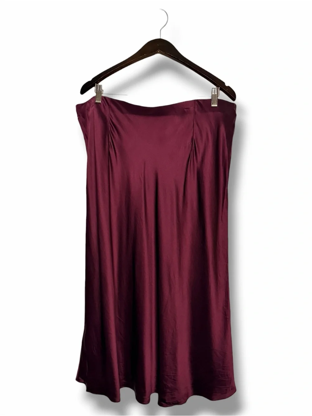 Quince Burgundy/Wine Tasting Washable Silk Midi Skirt Preppy Classic Size 2X